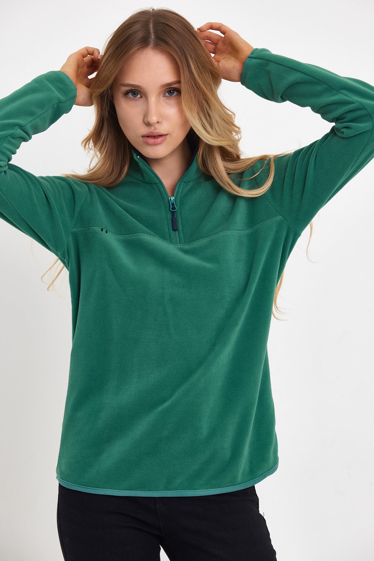 Rodi Half Zipper Stand Collar Fleece Sweatshirt RD24KE057000