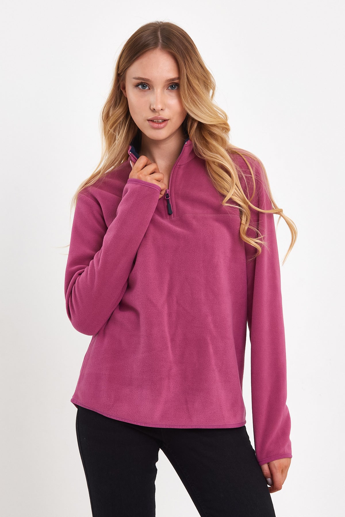 Rodi Half Zipper Stand Collar Fleece Sweatshirt RD24KE057000