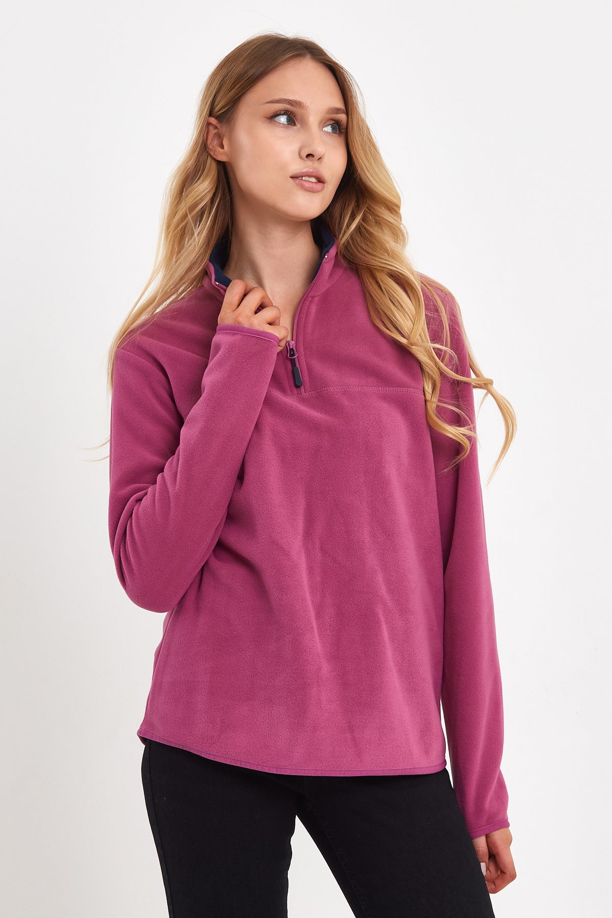 Rodi Half Zipper Stand Collar Fleece Sweatshirt RD24KE057000