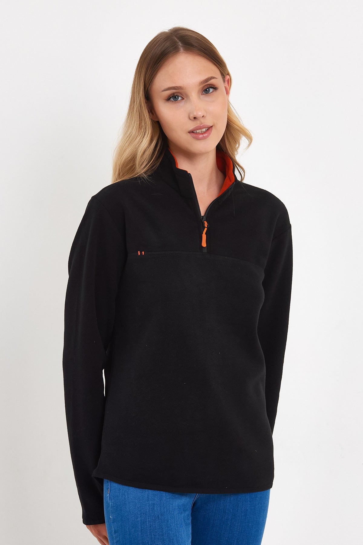 Rodi Half Zipper Stand Collar Fleece Sweatshirt RD24KE057000