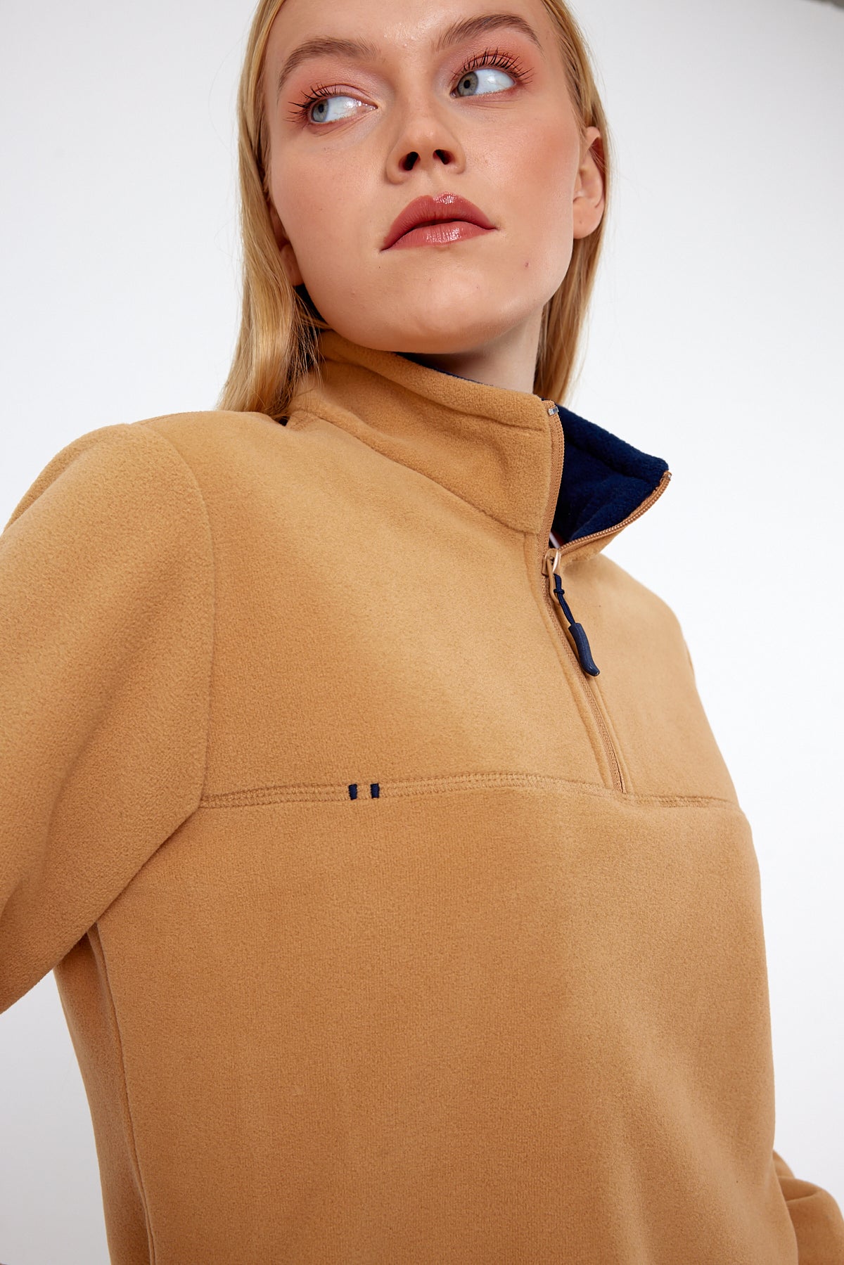 Rodi Half Zipper Stand Collar Fleece Sweatshirt RD24KE057000