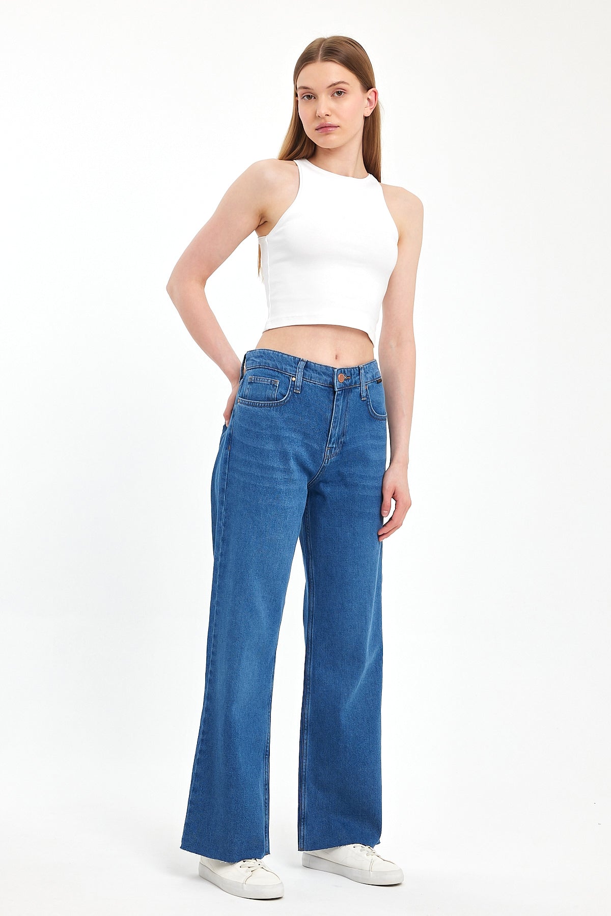 VICTORIA 010 Wide Leg Fit Denim Pantolon 0915